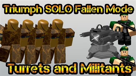 Triumph Solo Fallen Mode Turrets And Militants Roblox Tower Defense Simulator Youtube