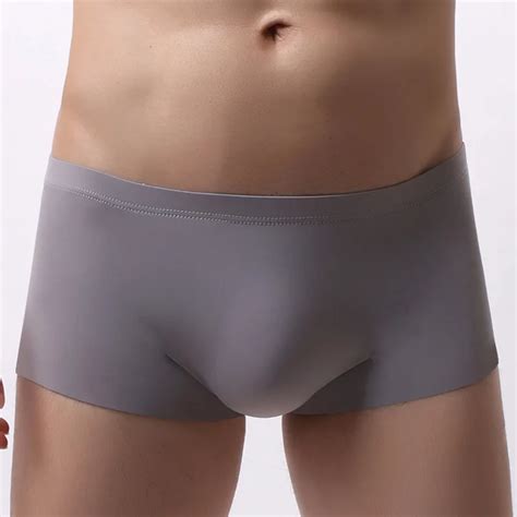 Short Sexy En Soie Glac E Pour Homme Culotte Sans Couture Solide