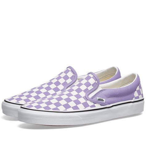 Vans Ua Classic Slip On Checkerboard Violet Tulip And True White End Au