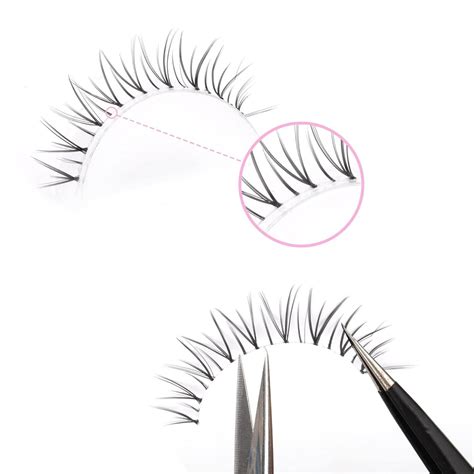 False Eyelashes Wispy Short Cat Eye Lashes Natural Look Clear Band Soft