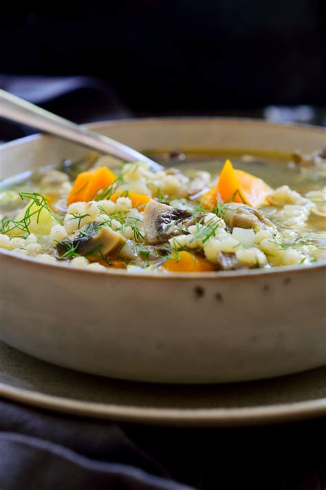 Vegan Mushroom Barley Soup Cilantro And Citronella