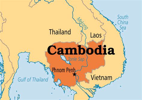 Cambodia Southeast Asia Map