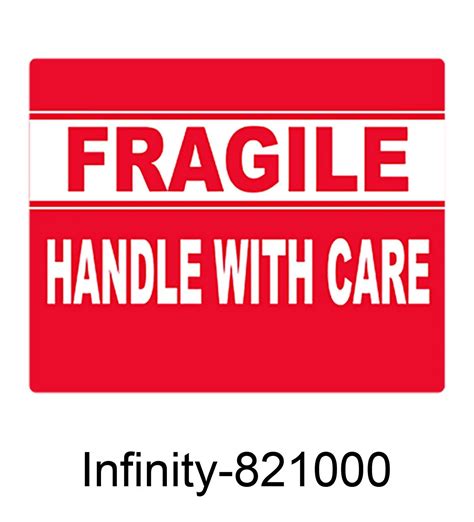 Red And White 5 Rolls Of 500 5 X 3 Inches Fragile Shipping Labels 2500