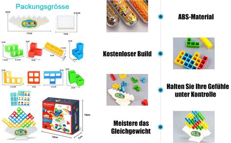 PKKP Tetra Tower Spiel 48 Stück Balance Toy Schaukelstapel Hoch