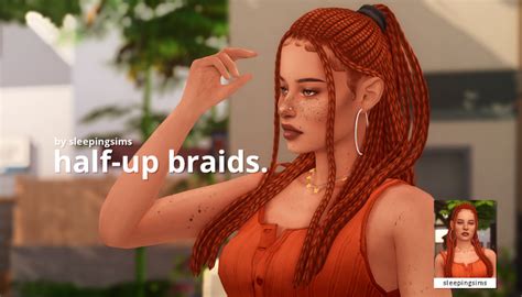 Half Up Braids Sims Hair Sims 4 Sims