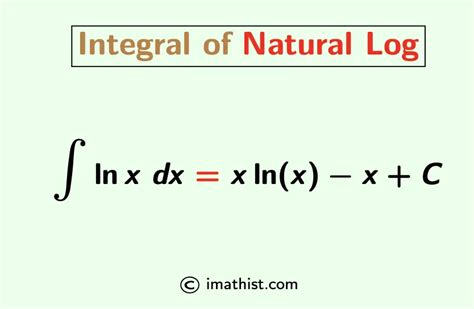 Integral Of Natural Log Of X Formula Proof Imath