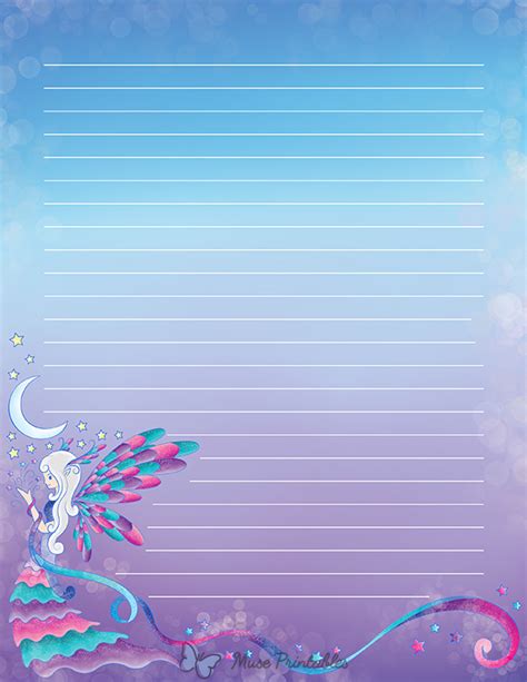 Printable Elegant Fairy Stationery Writing Paper Printable Stationery