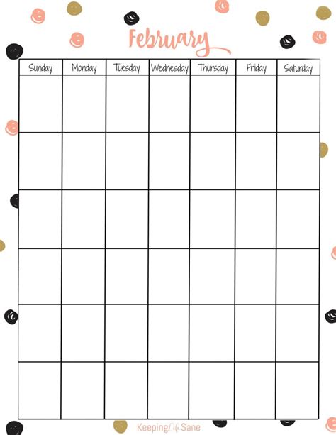 Vertical Monthly Calendar Printable Kore Shaine