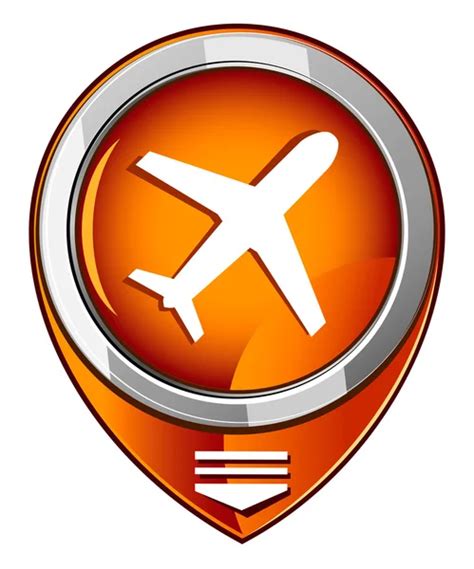 Orange Airplane Icon Stock Vector Nikifiva