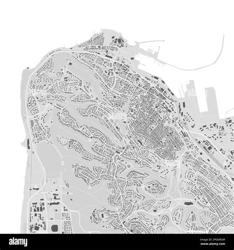 Urban City Vector Map Of Haifa Vector Illustration Haifa Map