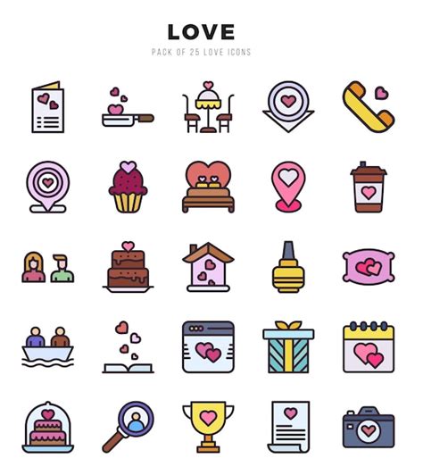 Premium Vector Simple Set Of Love Related Vector Lineal Color Icons