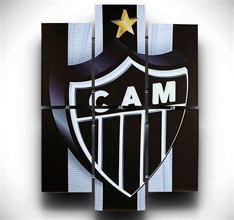 Quadro Escudo Do Atl Tico Mineiro D Mosaico Madeira Grande Paix O