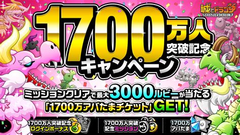 ありがとう！「1700万人突破記念キャンペーン」開催！ News 城とドラゴン 城ドラ公式サイト アソビズム