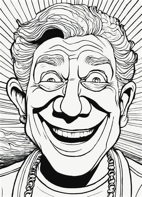 Lexica Coloring Page For Adults Wavy Lines Mad Magazine Character