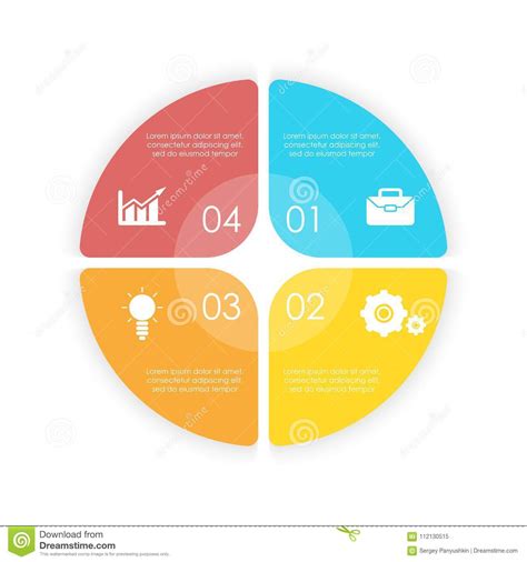 Round Infographic Diagram Circles Of Elements Or Steps Stock Vector