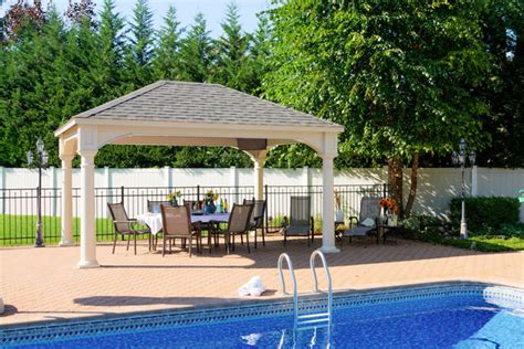 Vinyl Pavilions Gazebos And Pergolas Traditional Patio New