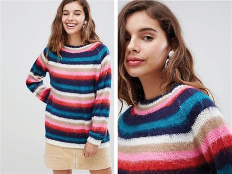 Los Jers Is De Punto De Rayas A Todo Color De Asos Que El Street Style