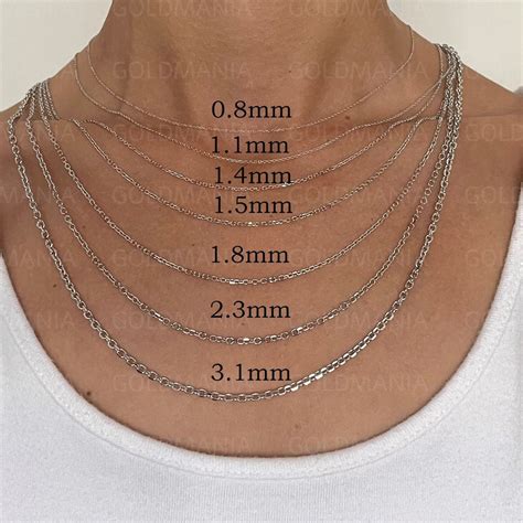 14k Solid White Gold Diamond Cut Cable Link Chain Necklace 16 To 30