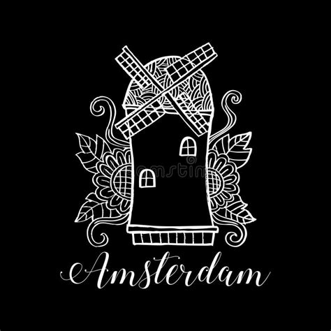 Molino De Viento S Mbolo De Pa Ses Bajos O De Amsterdam Ilustraci N