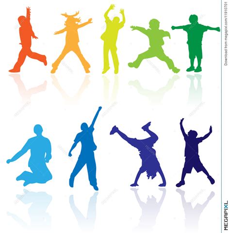 Kids Jumping Silhouette At Getdrawings Free Download