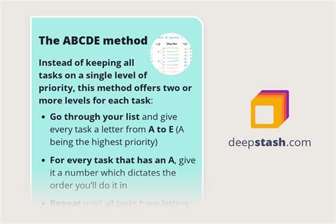 The Abcde Method Deepstash