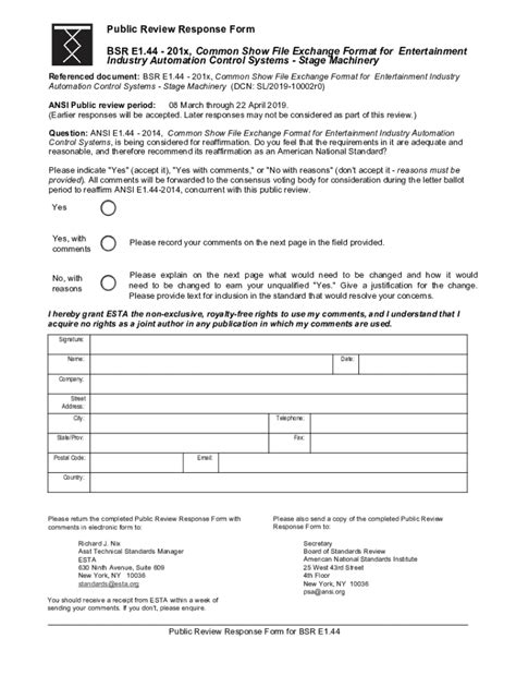 Fillable Online Tsp Esta BSRE1 44 201x Public Review Form ESTA TSP