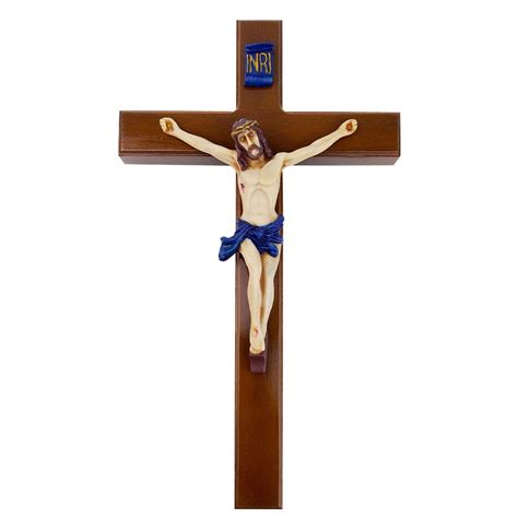 Jual Salib Dinding Kayu Jati Gantung 30 Cm Corpus Patung Yesus Inri