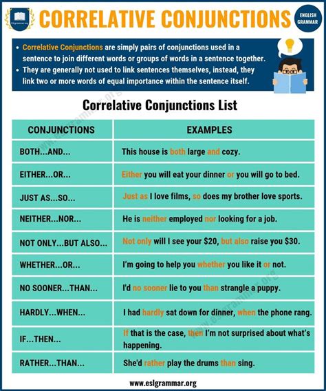 Correlative Conjunction Definition And List