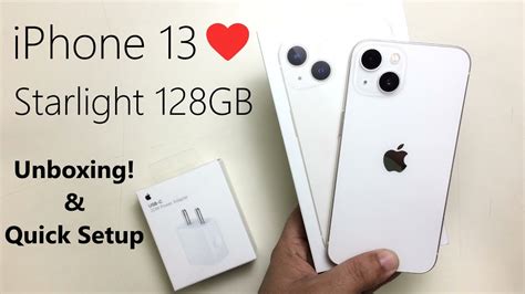 IPhone 13 Starlight 128GB Unboxing Initial Setup Feb 2022