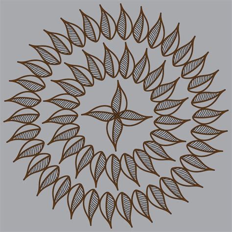 Diseño de mandala de hoja Vector Premium