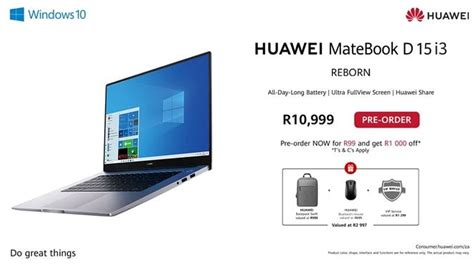 Last day of Huawei MateBook D15 i3 laptop pre-order in South Africa ...