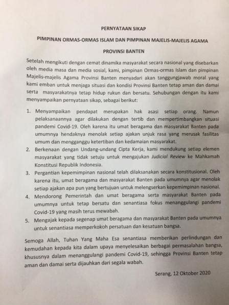 Detail Contoh Surat Pernyataan Sikap Penolakan Koleksi Nomer 45