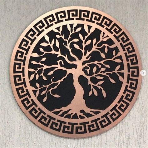 Mandala Rvore Da Vida Mdf Cor Cobre E Preto Cm Elo