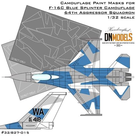 Camouflage Paint Masks For F 16C Blue Splinter Aggressor DN Models 32