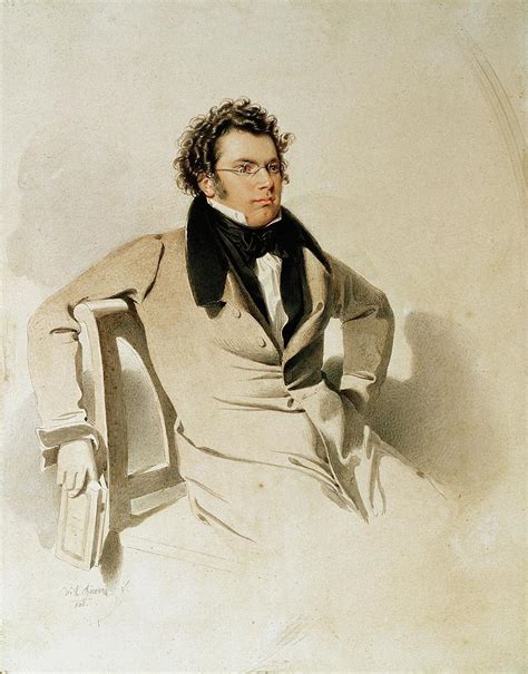 Franz Schubert 1797 1828 Watercolour 1825 Painting By Wilhelm August