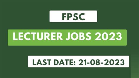 FPSC Lecturer Jobs 2023 Consolidated Advertisement No 8 FPSC Jobs