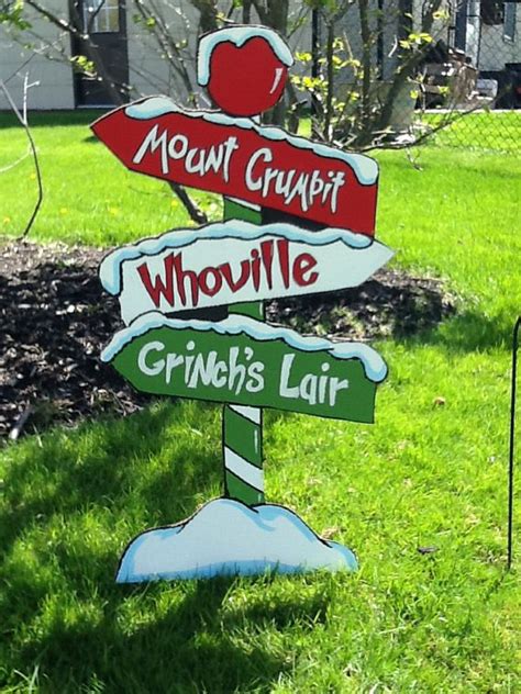 The Grinch Yard Art Sign Mount Crumpit Whoville Grinch S Christmas Yard Decorations Christmas