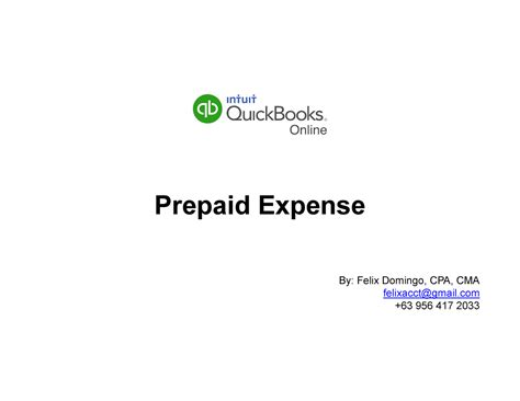 Prepaid Expense Prepaid ExpensePrepaid Expense By Felix Domingo CPA