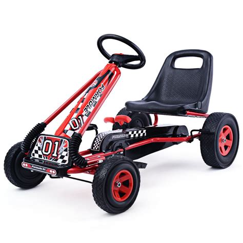 Costway 4 Wheels Kids Ride On Pedal Powered Bike Go Kart Racer Car