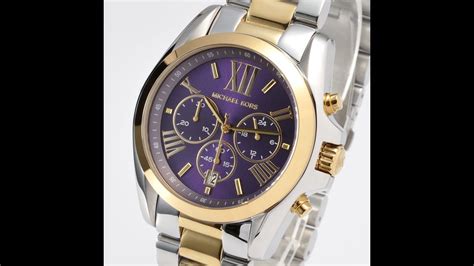 New Michael Kors Watch Mk5976 Ladies Watch Bradshaw Blue Dial Gold Silver Tone Mk5976 Youtube