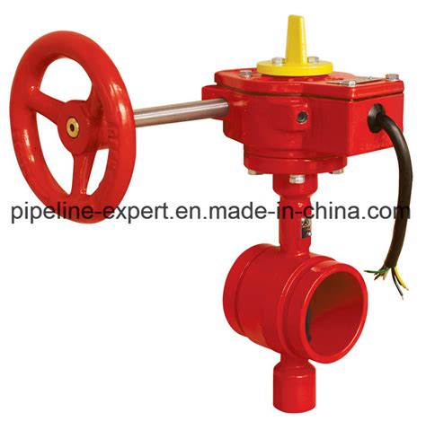 Cast Iron Ductile Iron Ul Fm Approved Grooved Fire Fighting Butterflyvalve Grooved Butterfly