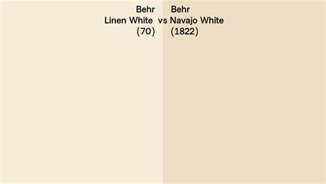 Behr Linen White Vs Navajo White Side By Side Comparison