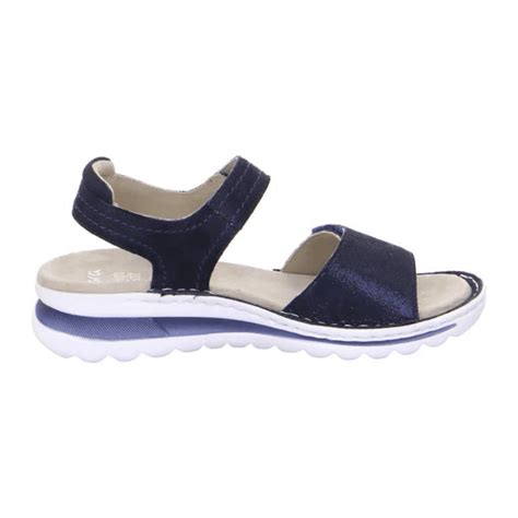 Ara Tampa Blue Metallic Velcro Strap Sandals Millars Shoe Store