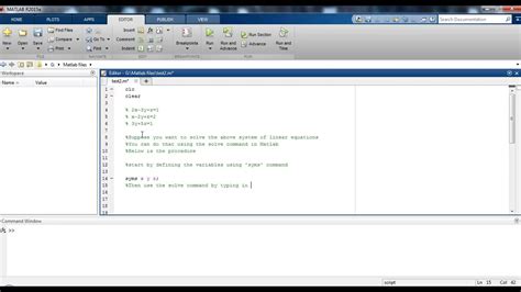 Solving System Of Linear Equations In Matlab Youtube