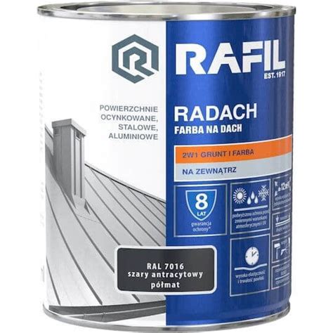 Farba Na Dach Radach 0 75L Antracyt Półmat Ral 7016 Rafil Rafil