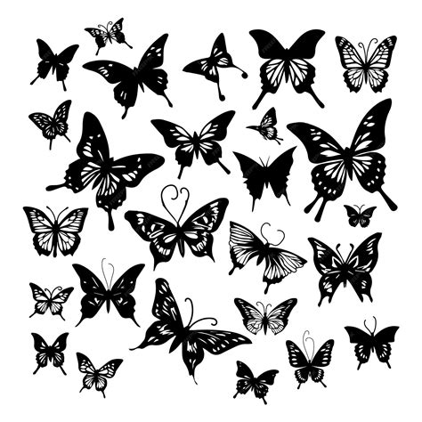 Premium Vector Butterfly Silhouette Vector Art Set Design