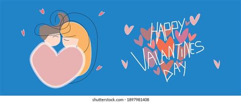 Cute Posters Valentines Day Greetings Heart Stock Vector Royalty Free