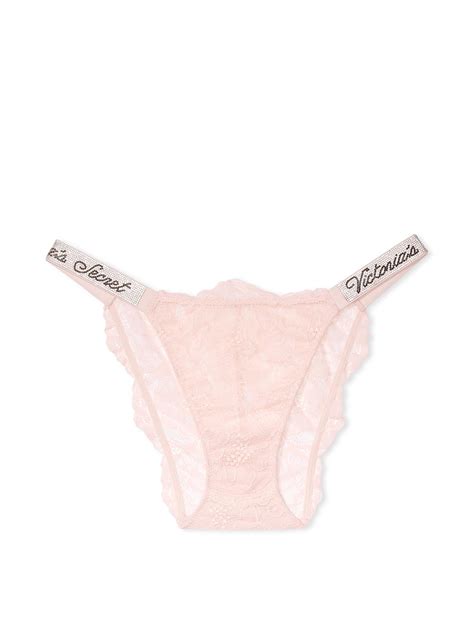 Slip Sgambato Con Dettagli In Pizzo E Fianchetti Di Strass Victoria S