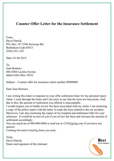 Sample Severance Negotiation Letter 8 Free Counter Offer Letter ...