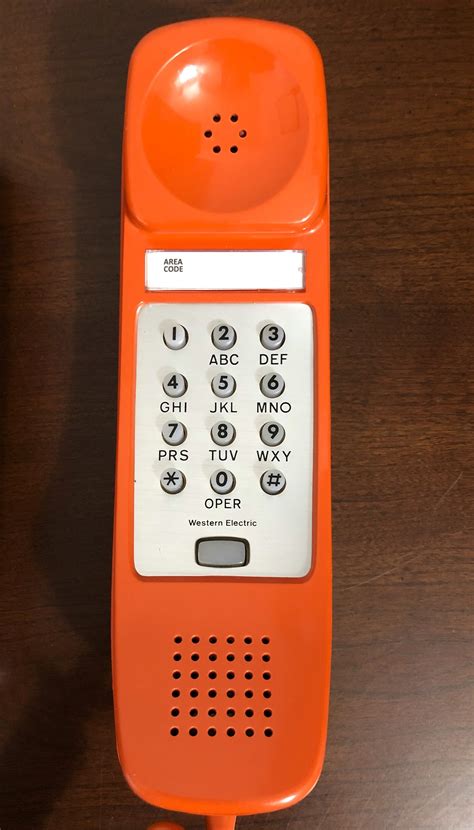 Working Restored Bright Orange Trimline Touchtone Tabletop Phone By